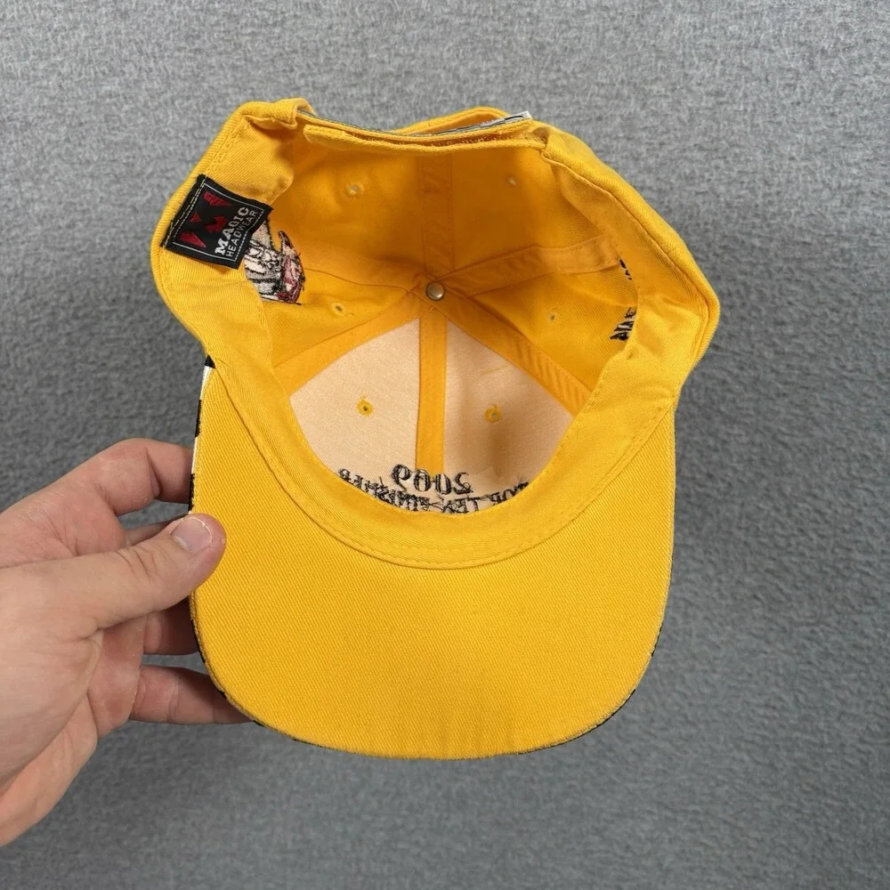 Vtg 2009 Dirt Bike Motocross Racing Hat Flame Brim Checkered Strapback Cap Y2K